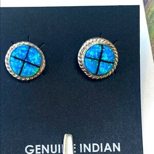 Opal and Sterling Silver Earrings 🌺